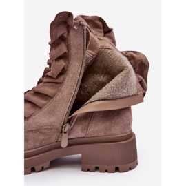 PS1 Botines de ante con aislamiento y tacón plano, góndola beige oscuro 2