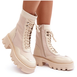 PS1 Botines Worker Mujer Piel Beige Seloma 8