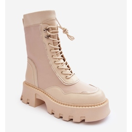 PS1 Botines Worker Mujer Piel Beige Seloma 1