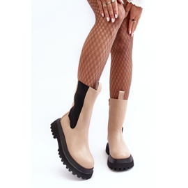 PS1 Botines con plataforma gruesa de mujer Beatrice en beige 2