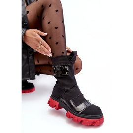 PS1 Botas de mujer Elinare de material negro con cremallera 7