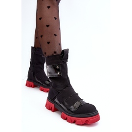 PS1 Botas de mujer Elinare de material negro con cremallera 4
