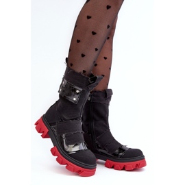 PS1 Botas de mujer Elinare de material negro con cremallera 2