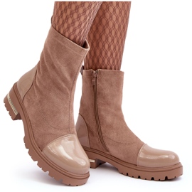 PS1 Botas Planas Clásicas Piel Beige Shendete 10