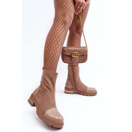 PS1 Botas Planas Clásicas Piel Beige Shendete 5