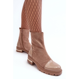 PS1 Botas Planas Clásicas Piel Beige Shendete 6