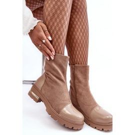 PS1 Botas Planas Clásicas Piel Beige Shendete 8