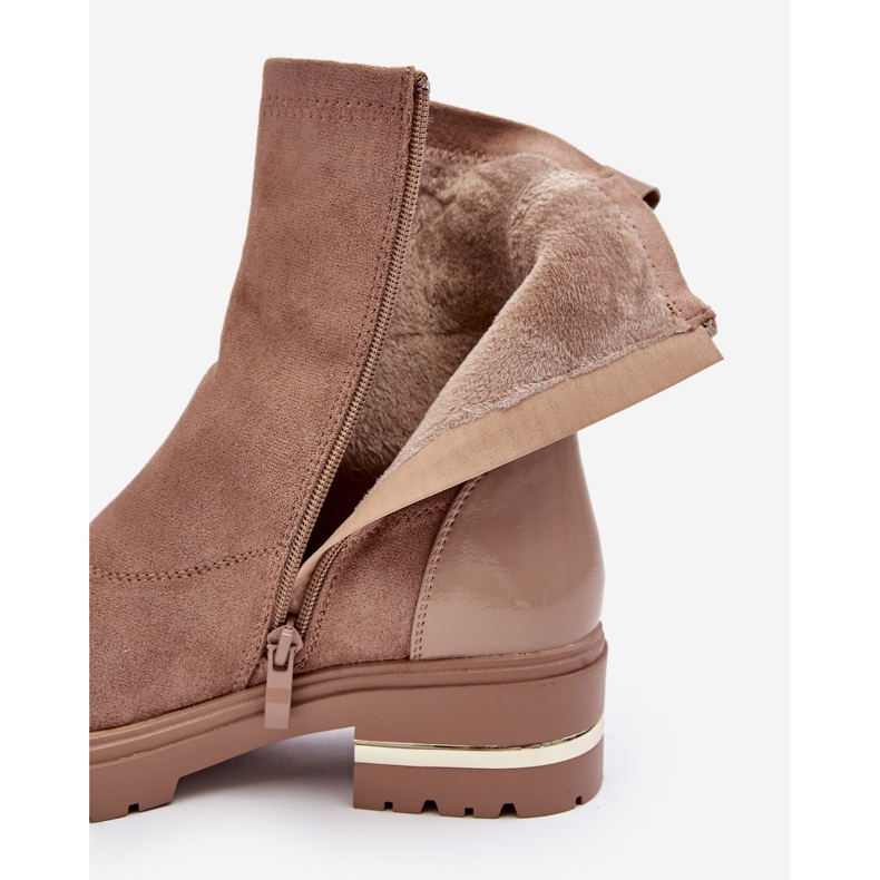 PS1 Botas Planas Clásicas Piel Beige Shendete 1