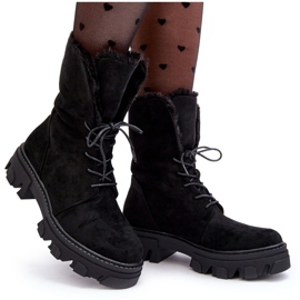PS1 Botines Worker De Ante Con Cordones Y Piel, Negro Frendo 10