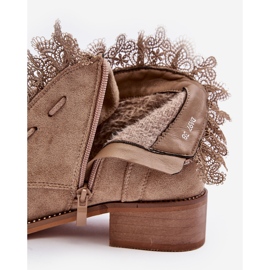 Botas planas de ante para mujer beige Klemovia 5