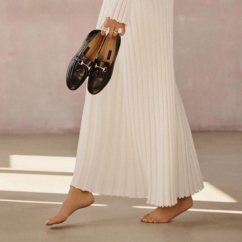 Marco Shoes Mocasines de piel con flecos negro 1