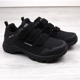 Zapatillas deportivas juveniles trekking con velcro, softshell, negro American Club 3