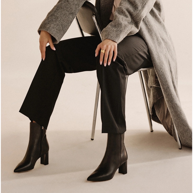 Marco Shoes Botas elegantes en el poste negro 1