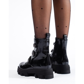 Botines negros charol con plataforma Shelovet. 3