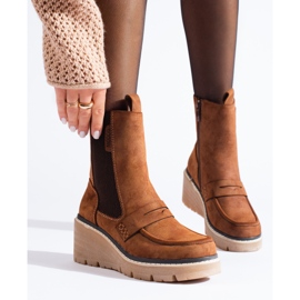 Botines Shelovet de ante marrón 1