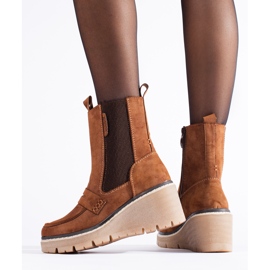 Botines Shelovet de ante marrón 2