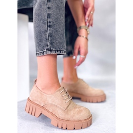 Mocasín plataforma ante Kaki Amparo beige 3