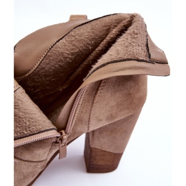 PS1 Botas vaqueras de ante beige Tanner con tacón alto 2