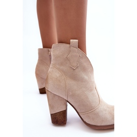 PS1 Botas vaqueras de ante con tacón alto Tanner beige claro 2 PS1 Botas vaqueras de ante con tacón alto Tanner beige claro 2