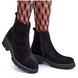 PS1 Botas Tacón Plano Ante, Aislante, Negro Neafgi 8