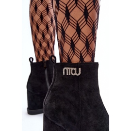 PS1 Botines de cuña aislantes de ante con decoración, Black Vere negro 8