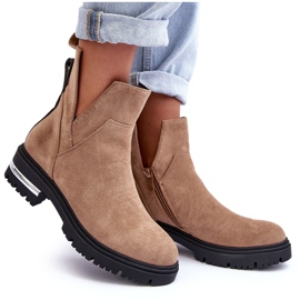 PS1 Botas Planas De Ante Con Aberturas, Lamedella Beige 7