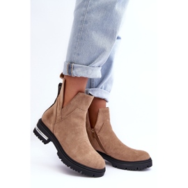 PS1 Botas Planas De Ante Con Aberturas, Lamedella Beige 2