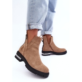 PS1 Botas Planas De Ante Con Aberturas, Lamedella Beige 3