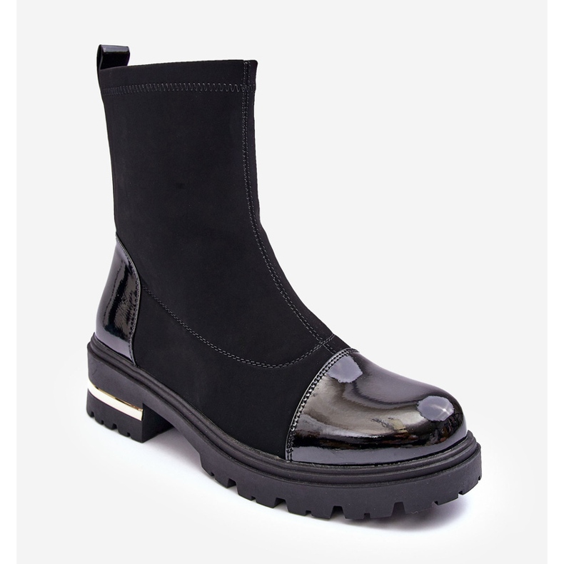 PS1 Botas Planas Clásicas Piel Negro Shendete 2