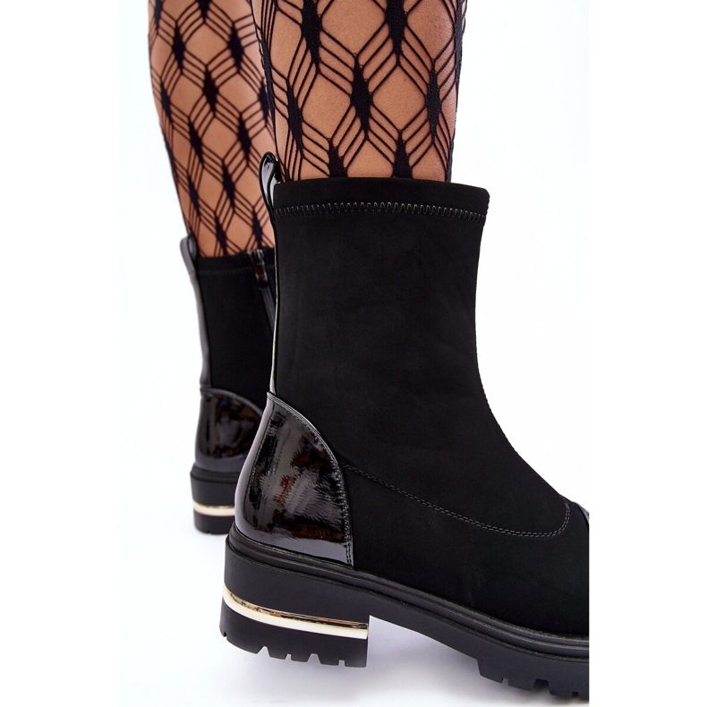 PS1 Botas Planas Clásicas Piel Negro Shendete 1