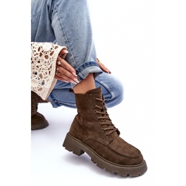 PS1 Botines estilo trampero de ante con aislamiento y tacón plano, verde oscuro Zikey 8