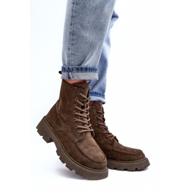 PS1 Botines estilo trampero de ante con aislamiento y tacón plano, verde oscuro Zikey 3