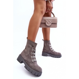 PS1 Botas tipo calcetín sin cordones de ante Gris Hope 7