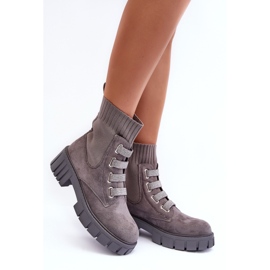 PS1 Botas tipo calcetín sin cordones de ante Gris Hope 2