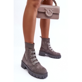 PS1 Botas tipo calcetín sin cordones de ante Gris Hope 6