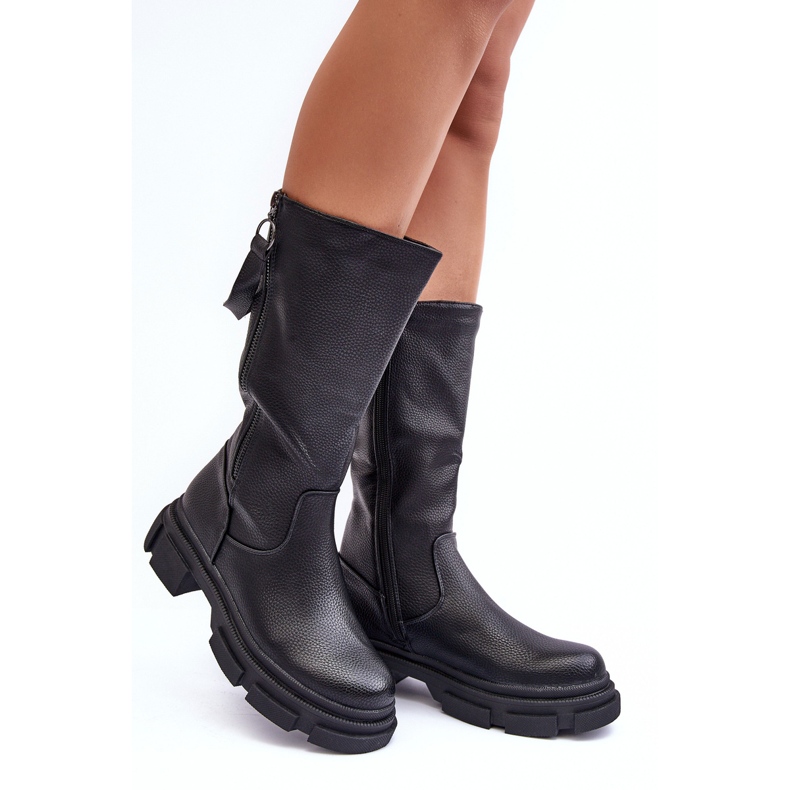 PS1 Botas Media Caña Lizames Negras negro 1