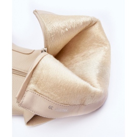 Botas Media Pierna Lizames Beige Claro 1 Botas Media Pierna Lizames Beige Claro 1