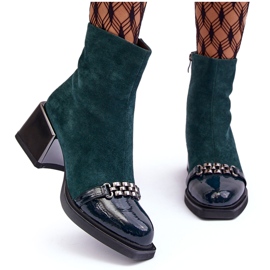 Botines de ante con bloque macizo S.Barski MR870-70 Verde 11