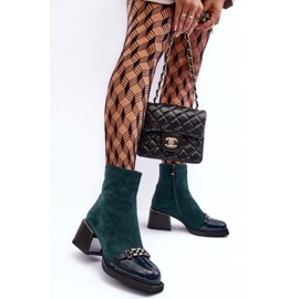 Botines de ante con bloque macizo S.Barski MR870-70 Verde 7