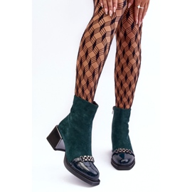 Botines de ante con bloque macizo S.Barski MR870-70 Verde 5