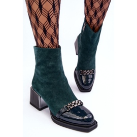 Botines de ante con bloque macizo S.Barski MR870-70 Verde 9