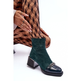 Botines de ante con bloque macizo S.Barski MR870-70 Verde 2