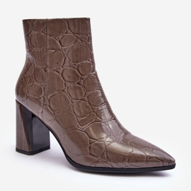 Botines Piel Charol S.Barski MR870-58 Beige Oscuro 1