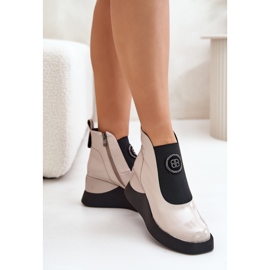 Botas Cuña Piel S.Barski MR870-22 Gris claro beige 6