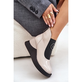 Botas Cuña Piel S.Barski MR870-22 Gris claro beige 8
