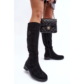 Vinceza Botas Planas Mujer Ante, Negro Albuna 5