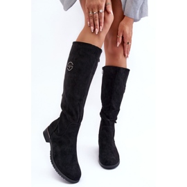 Vinceza Botas Planas Mujer Ante, Negro Albuna 4