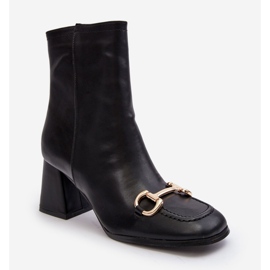 PH2 Botines Tacón Piel Con Adorno, Pamelinta Negra negro 1