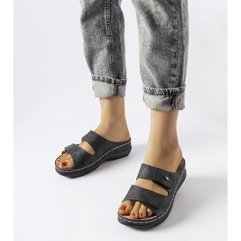 Evento Mules de cuña baja Fréchette negros 1