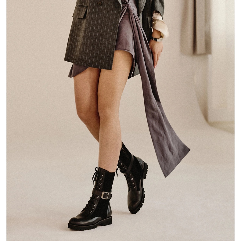 Marco Shoes Botas con cordones y suela ligera 2118B negro 1